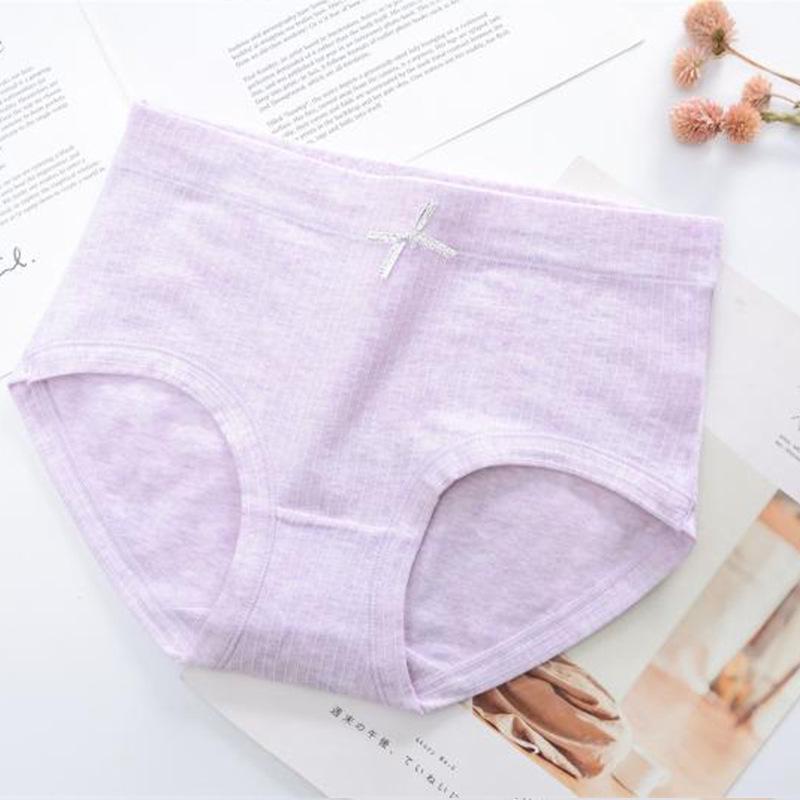 Women's Pure Cotton Mid-Waist Briefs - Breathable, Comfortable, Hip-Hugging, Colored Briefs for Young Girls