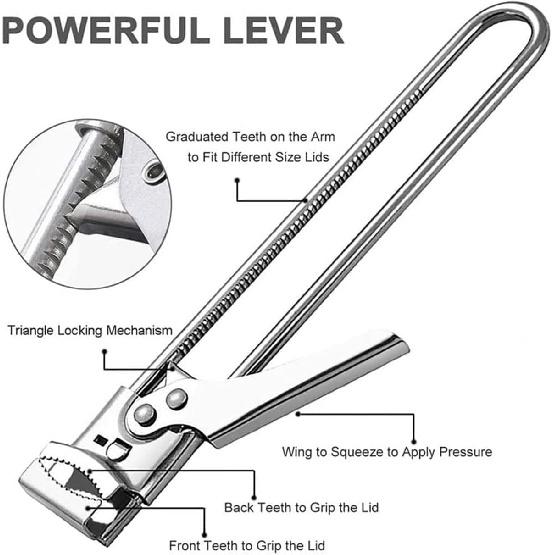 zengxiaoyun® Master Jar & Bottle Opener, Adjustable Multifunctional Stainless Steel Can Opener Jar Lid Gripper, Manual,Kitchen Accessories