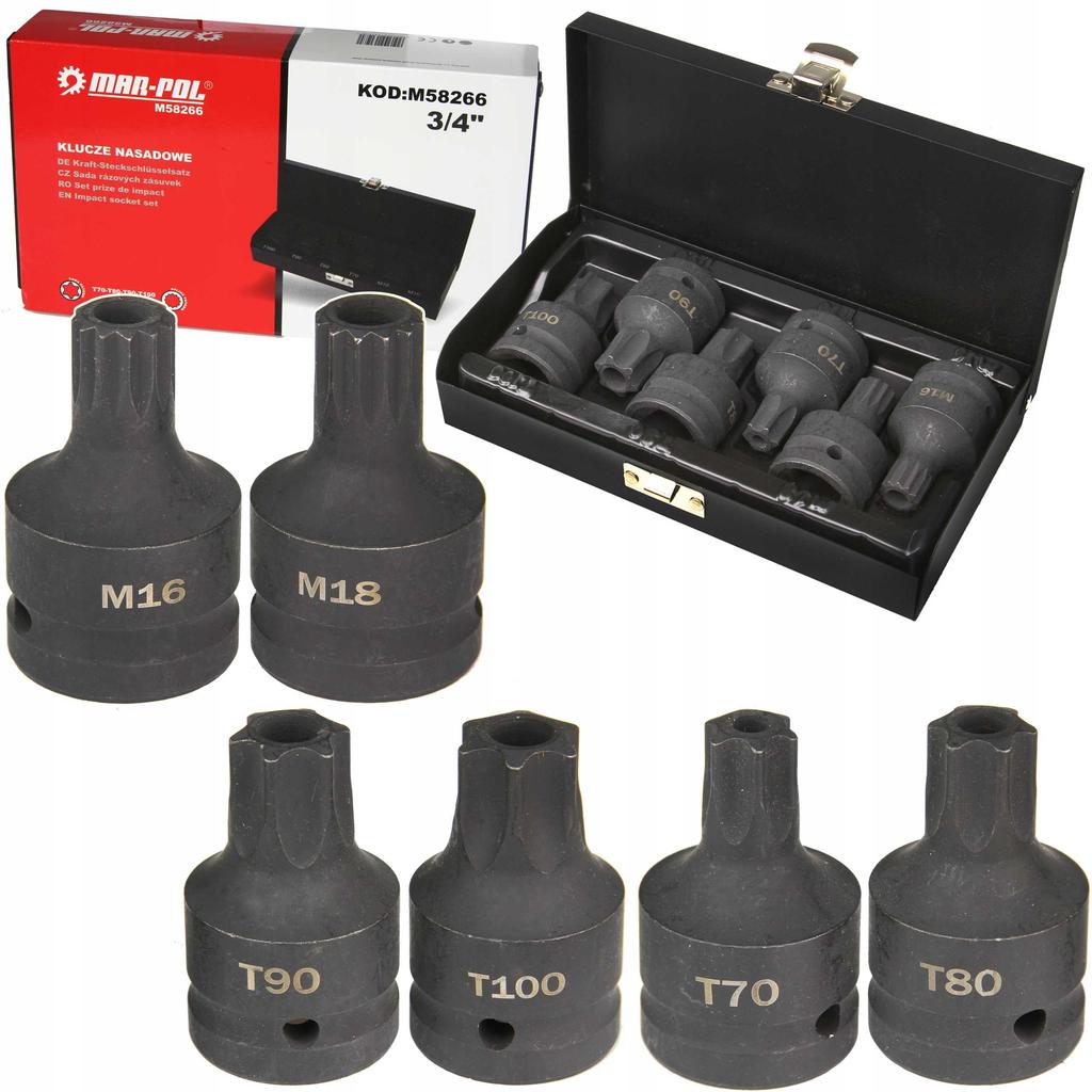 Set Of Sockets And Impact Bits 34 Mp Torx Spline