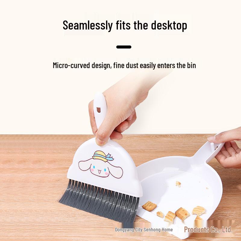 Desktop Cleaning Set: Compact Broom, Dustpan, Keyboard Brush, & Cutting Board Sweeper for Students