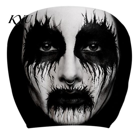 Quick Change Car Interior Styling Funny Headrest Covers, Ghost Skull Print Washable Seat Case Protector, Universal Breathable Auto Accessories