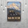 Nationalpark Glacier Lustiges Bar Metallschild Retro Plakette Vintage Schild Alkohol Trinker Kneipe Club Küchenwanddekoration