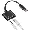 Cables & Adapters Usb Type C To 3.5 Mm And Charger 2 In 1 Headphone Audio Jack Cable Adapter Black