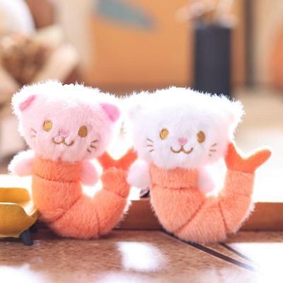 Cute Creative Small Shrimp Kt Cat Doll Pendant Keychain Backpack Hanging Ornament Decorative