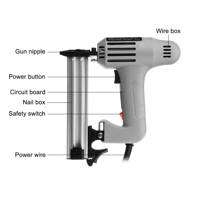 F30 Nail Electric Straight Nailer Nailing Device Woodworking Portable Grey AC 220V 1800W
