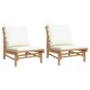 VidaXL Garden Chairs 2 Pcs with Cushions Cream White Bamboo 363455