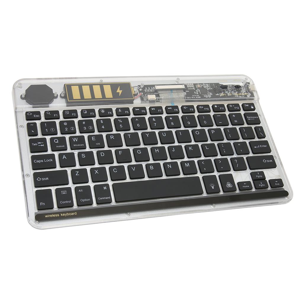 10in Transparent Wireless Bluetooth Keyboard Multi Device Connect Backlight Ultra Thin Tablet