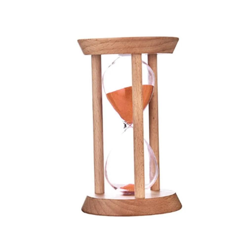 Natural Wood Sand Clock Home Decoration Creative Round Hourglass Timers Wooden Hourglass 1/3/5 Minutes Pink Blue Kitchen Timer
