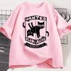 Funny Black Cat Tshirts Cotton Causal Loose Tshirt Printed Round Neck Short Sleeve Cat Lover T Shirt Harajuku Streetwear Tops