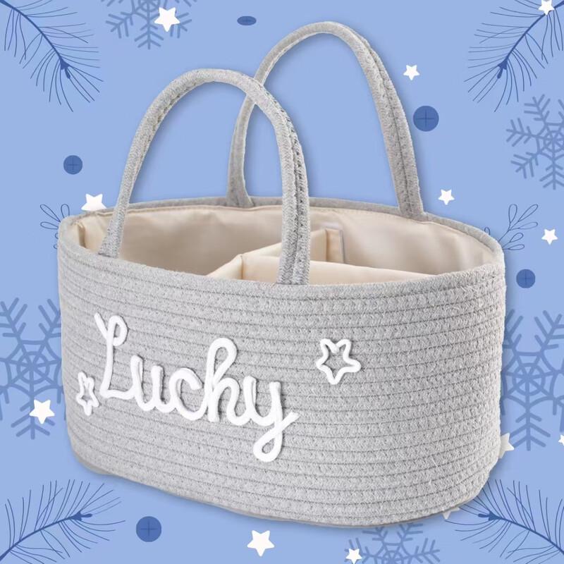 Miflame Bokstavsdesign Bomullsrep Barnkammare Förvaringskorg