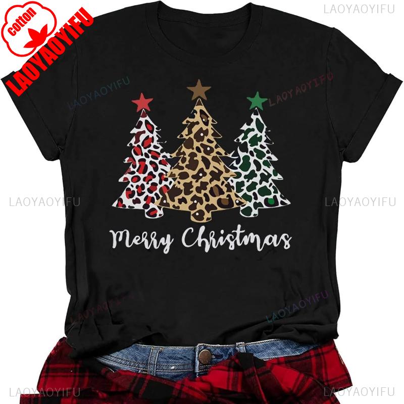 

Womens Graphic Printed Short Sleeve Cotton Tshirt for Christmas Crew Neck Short Sleeve All Seasons Casual Fashion Soft Tees 4XL