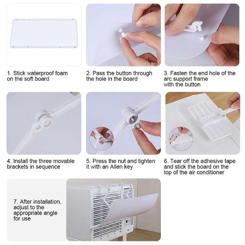 Standard Window Unit Air Guide Plastic Wind Redirector Tool Free Mounting Safe Vent Cover Upgrades For Home Office Use