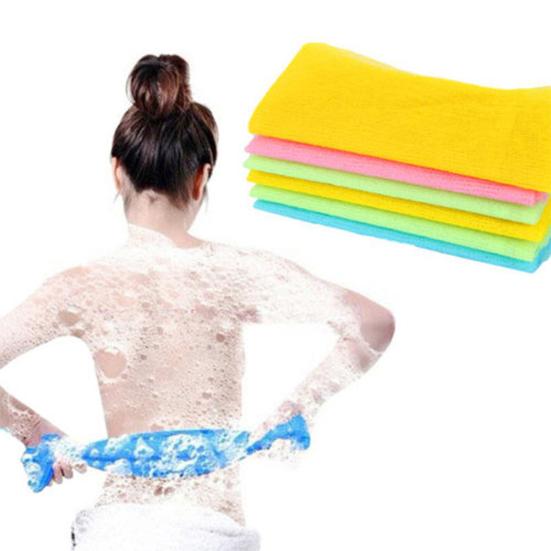 Panno Asciugamano Spugna Esfoliante in Nylon per Bagno Doccia Pulizia Pelle Corpo Lavaggio Scrub