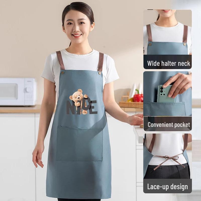 Waterproof Oil-Proof Unisex Apron - New Internet Celebrity Style, Korean & Japanese Influence, Perfect for Kitchen & Home.