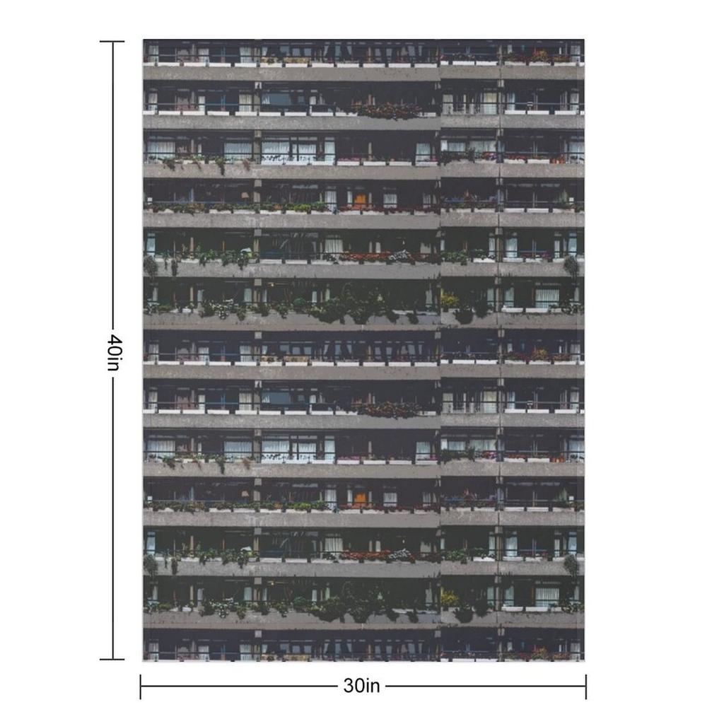 Barbican Estate Close-up, London Brutalism (i) Throw Blanket Weighted Cute Shaggy Summer Blankets