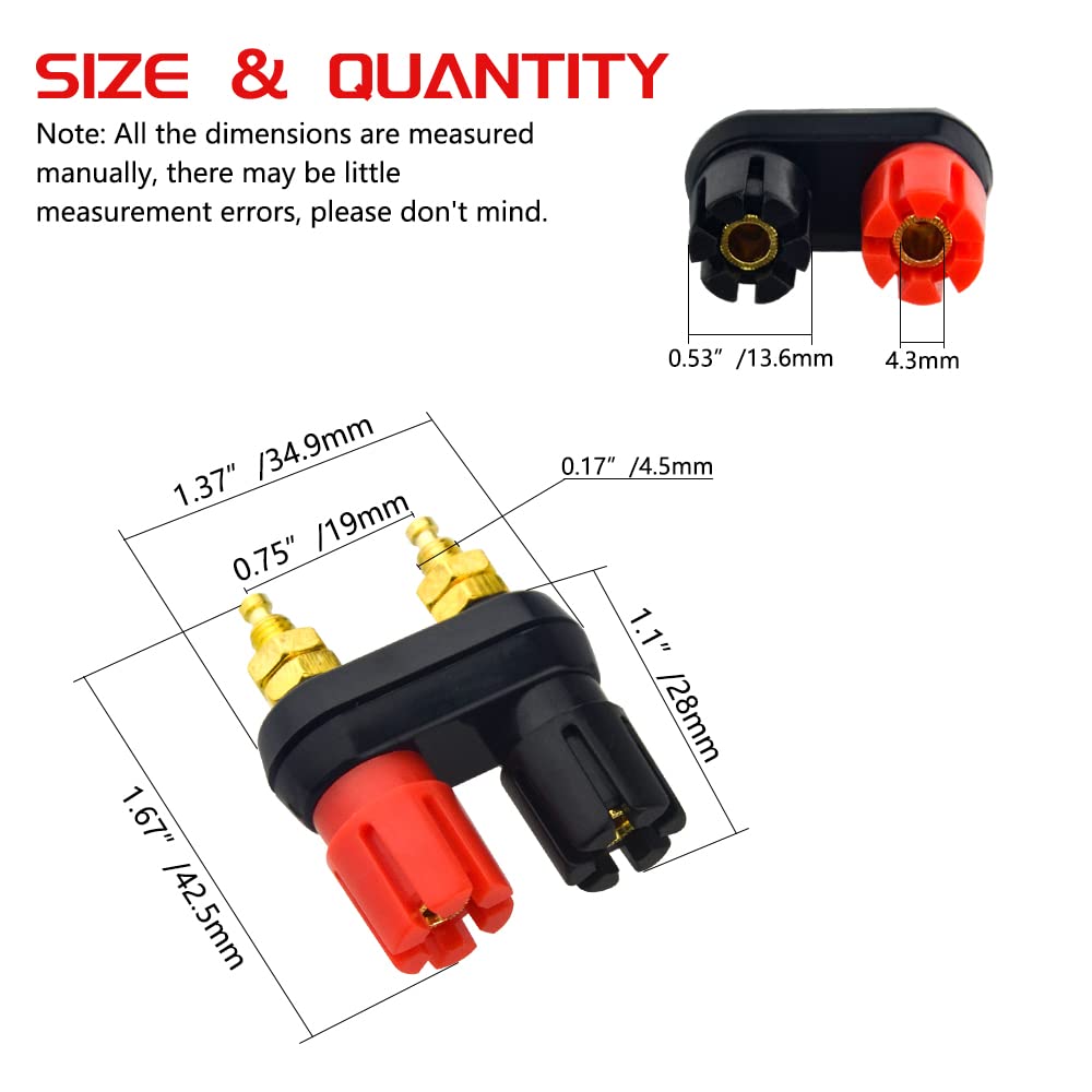 WMYCONGCONG 10 Pcs Dual 4mm Banana Plug Jack Socket Speaker Terminal Binding Post Power Amplifier