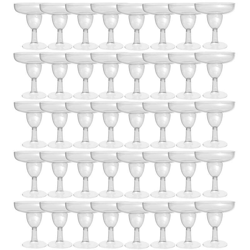 40Pcs Transparent Champagne Glasses Clear Plastic Martini Glasses Disposable Whiskey Cups Cocktail Cups for Wedding Party Bars