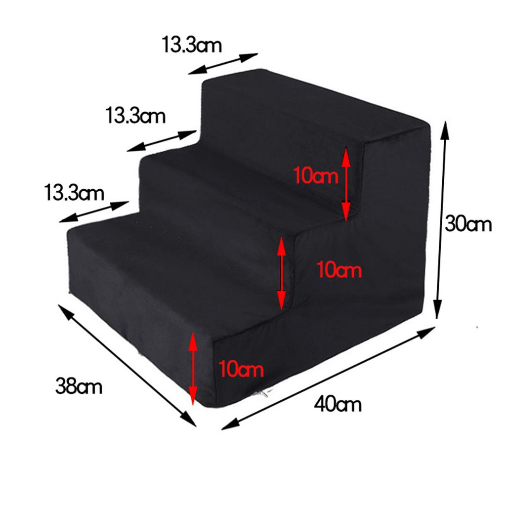 Dog Stairs 3-Step for Small Dogs and Cats to Get on Bed and Furniture/Windows, Pets Can Climb, Sit, or Perch to Look Out Windows