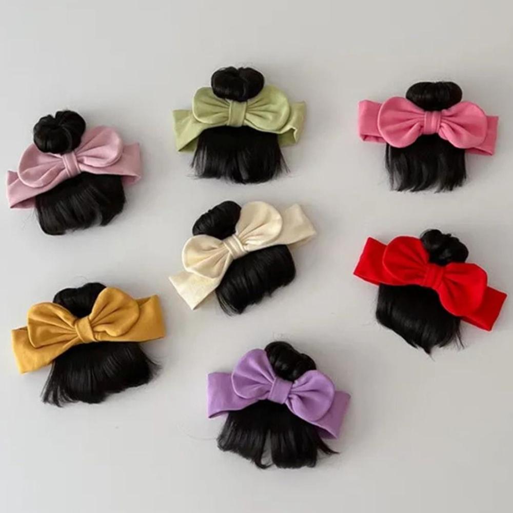 Soft Baby Bangs Wig Headband Bow Knot Hairpiece Fashionable Headwear  Newborns Accessories