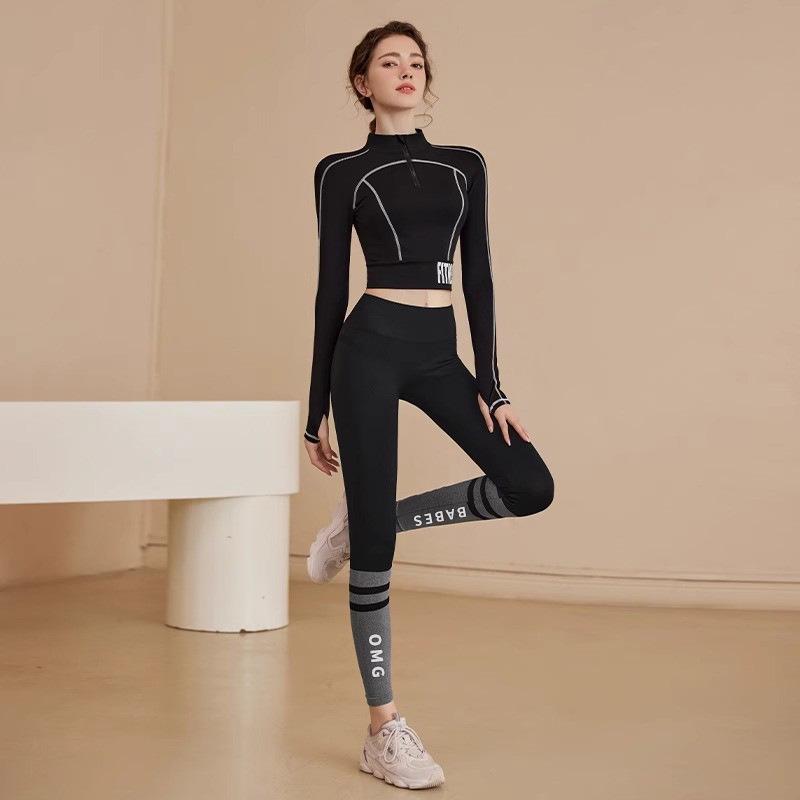 2025 Damen Yoga Fitnessanzug: Langärmiges Lauf- & Pilates-Top