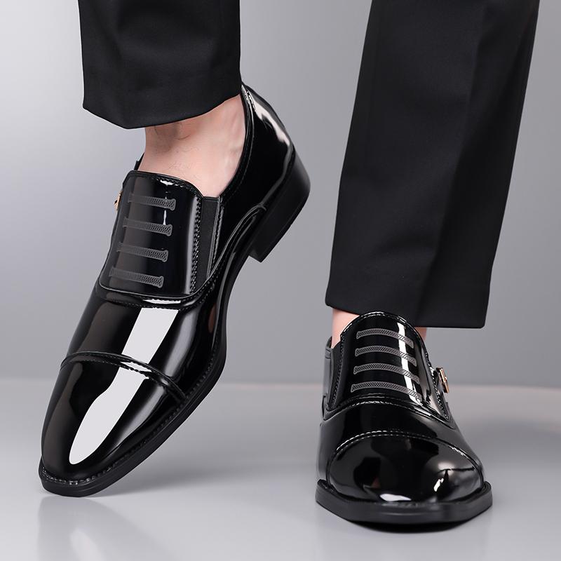 Fashion Business Classic Men's Leather Shoes Elegant quality luxurious style Party dress 38-48 Groom's wedding Black Gentlemen's shoes