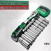 Drive Socket Set 1/4"-3/8"-1/2",CR-V Metric and Imperial Sockets with Quick-Release Ratchet Wrench,pro model 72 teeth, Sockets