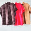 Original Single Cut Mark Stand Collar Ribbon Short Sleeve Shirt Women's Acetate Silks and Satins Bottoming Shirt Accessible Luxury Fashion All-Match
