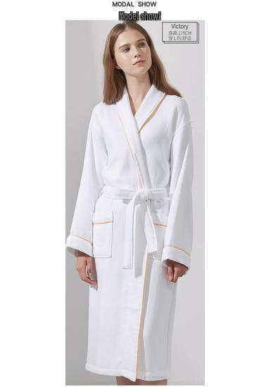 Luxury 5-Star Pure Cotton Bathrobe: Absorbent, Quick-Dry, Long Style for Men, Women, Couples, Suitable for All Seasons.
