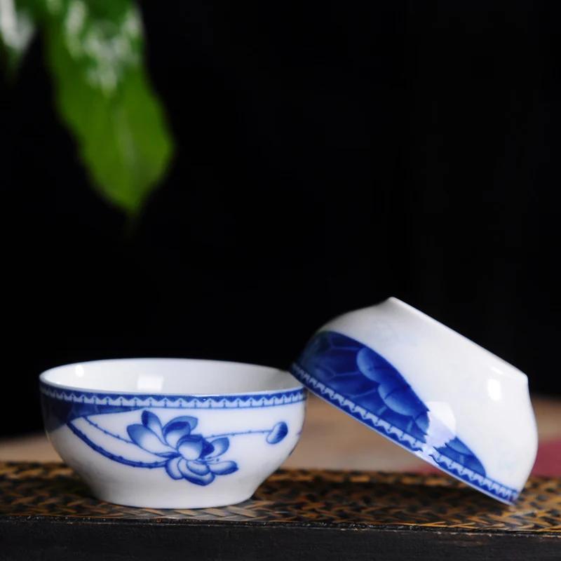 4pcs High white blue and white cup, glazed ceramics tea cups Kung Fu Teacup,Chinese style teacups,Tea accessories Puer cup set