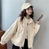 Autumn Winter Loose Fit Drawstring Jacket for Women - Korean College Style Casual Outerwear