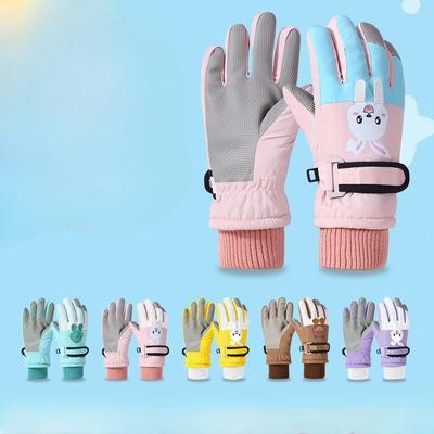 Children's Ski Gloves Waterproof Autumn and Winter Children's Warm Three Dimensional Pattern Gloves Warm Cartoon New Style