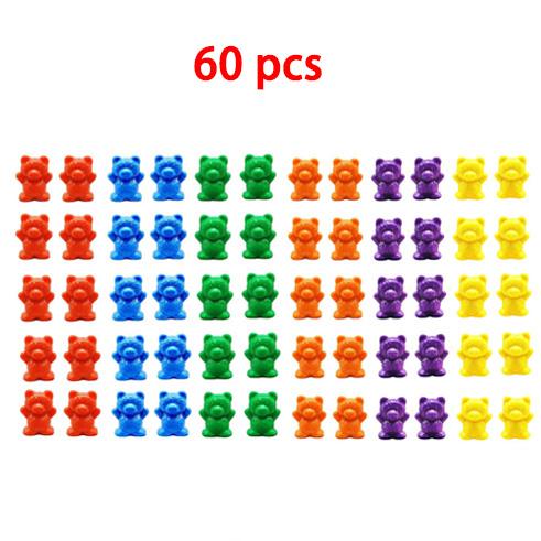Colorful Counting Bears With Sorting Cups Tweezers Toddler Counting Color Sorting Educational Toy Gift For Kids Boys Girls