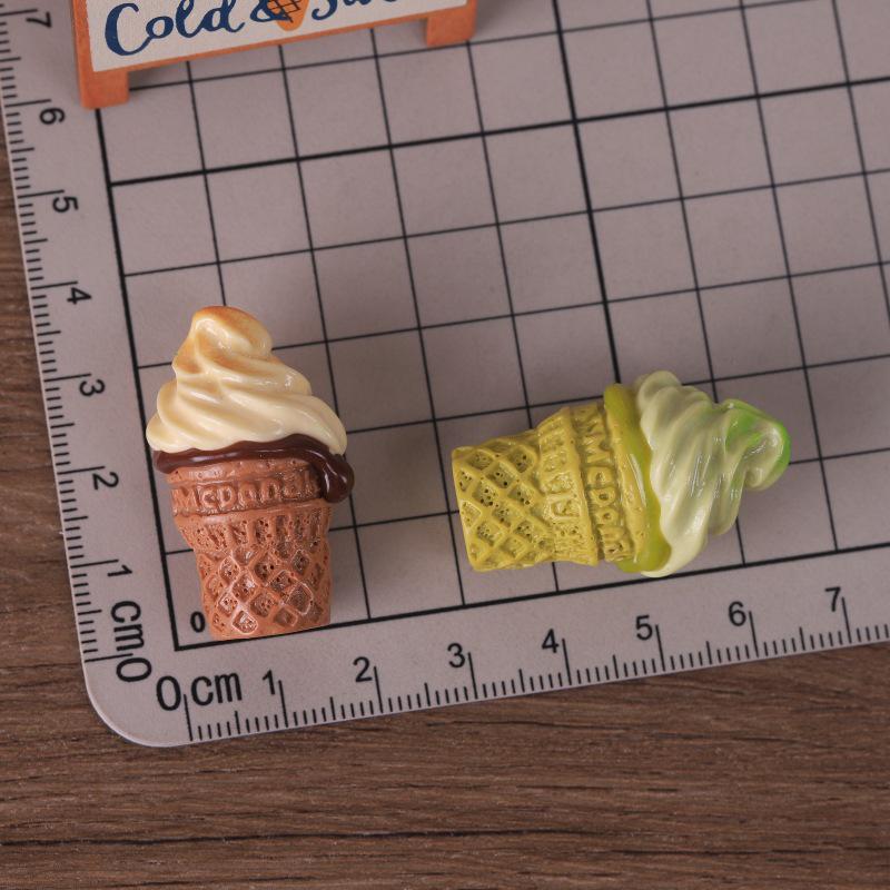 3D Ice Cream Cone Miniature Keychain Pendant Resin Ornament Decoration
