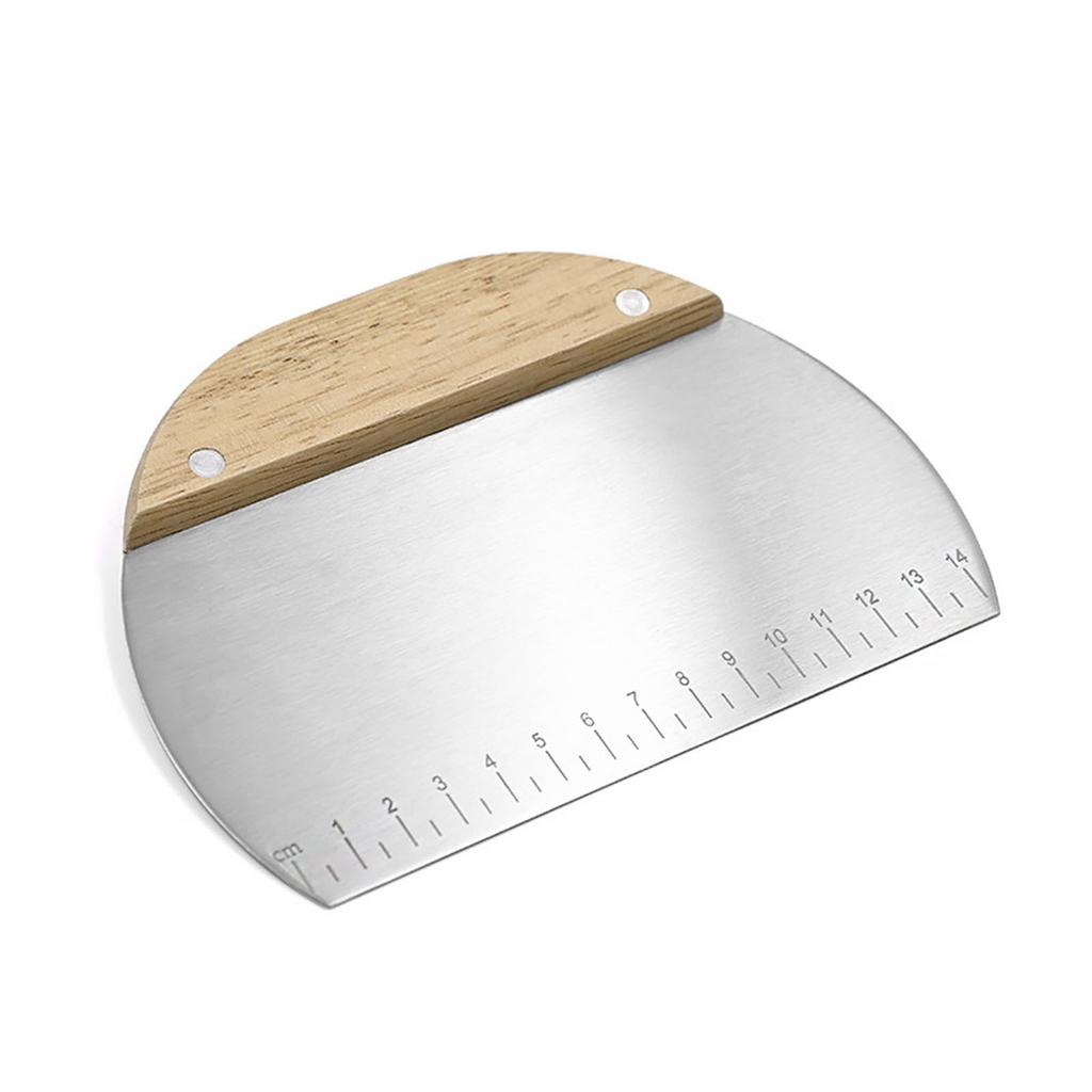 Stainless Steel Flour Dough Scraper Anti-Wear Material with Measuring Scale Design Suitable for Cake Pizza Bread
