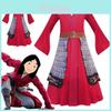 Stunning Hua Mulan Red Princess Fancy Dress For Kids Halloween Party Outfit