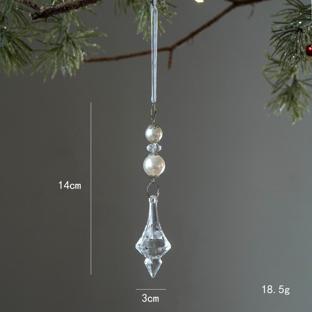1Pcs Christmas Decoration Crystal Snowflake Hanging Xmas Tree Pendant Ornaments for Home Decor Party 2025 New Year Supplies