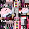 6-Color Nail Extension Gel Set Nail Lamp Nail Drill Dotting Pen Nail Art Tools Complete Kit