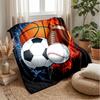 Sports Ball Fusion 4 Theme Blanket Lightweight Warm Flannel Blanket Decorative Throw Blanket for Home Decoration