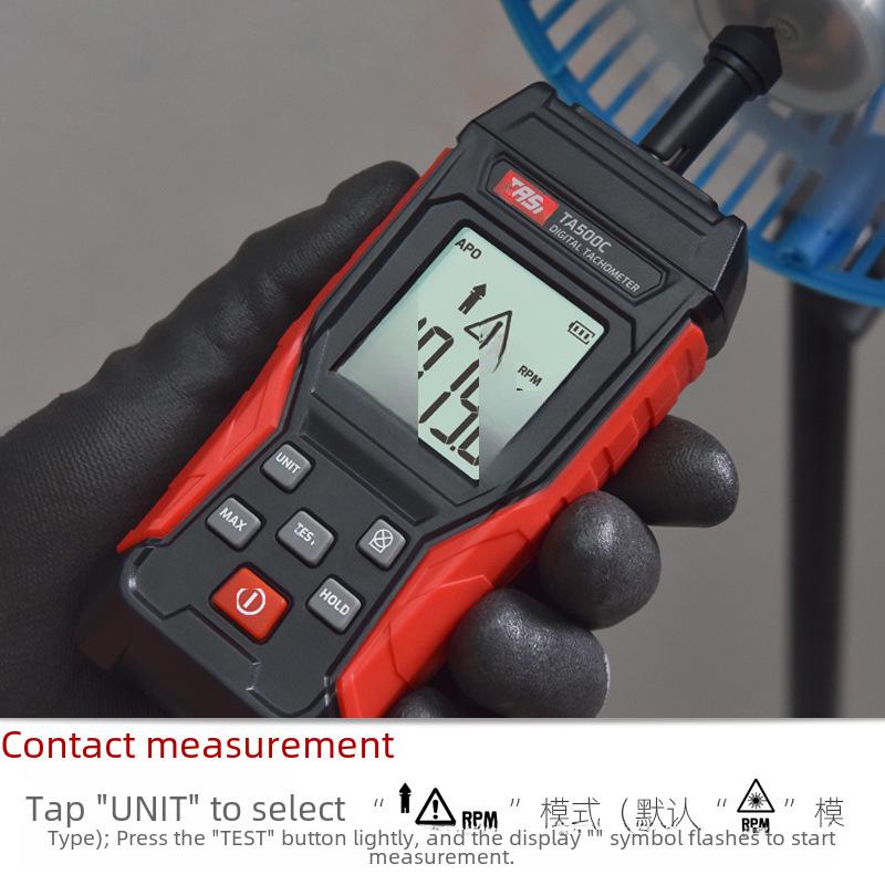 Tean Laser Tachometer TA500C: Digital Display Contact Speed and Line Speed Meter