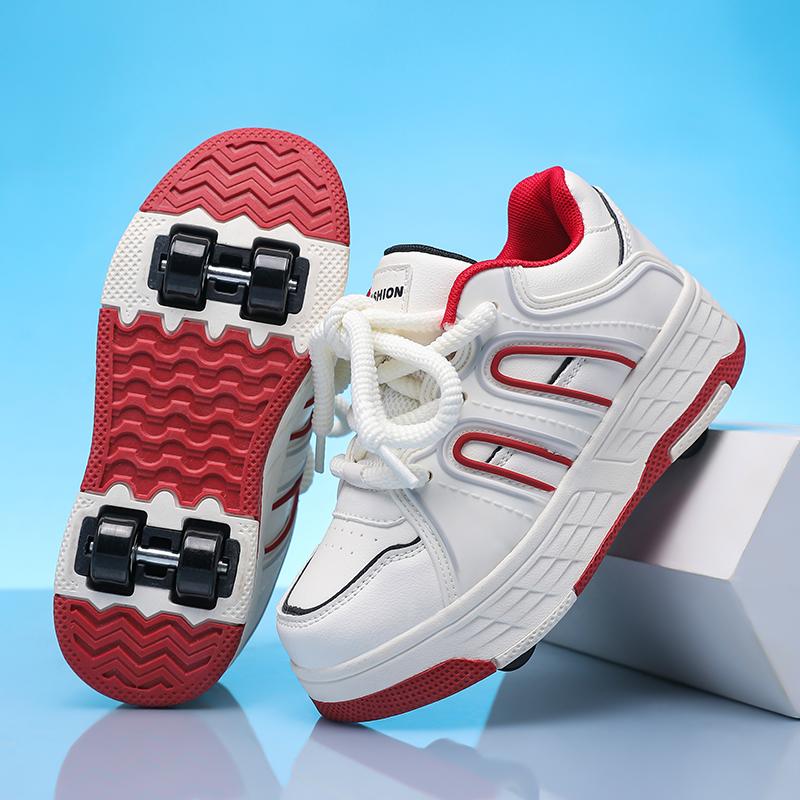 Dziecięce buty do chodzenia na czterech kółkach Odpinane buty płaskie Dziecięce buty do jazdy na czterech kółkach Buty do jazdy dla dziewczynki