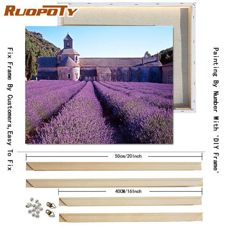 RUOPOTY Painting By Number Lavender Landscape Handpainted Unique Gift Picture Coloring By Numbers Balloon Children's Room Decor
