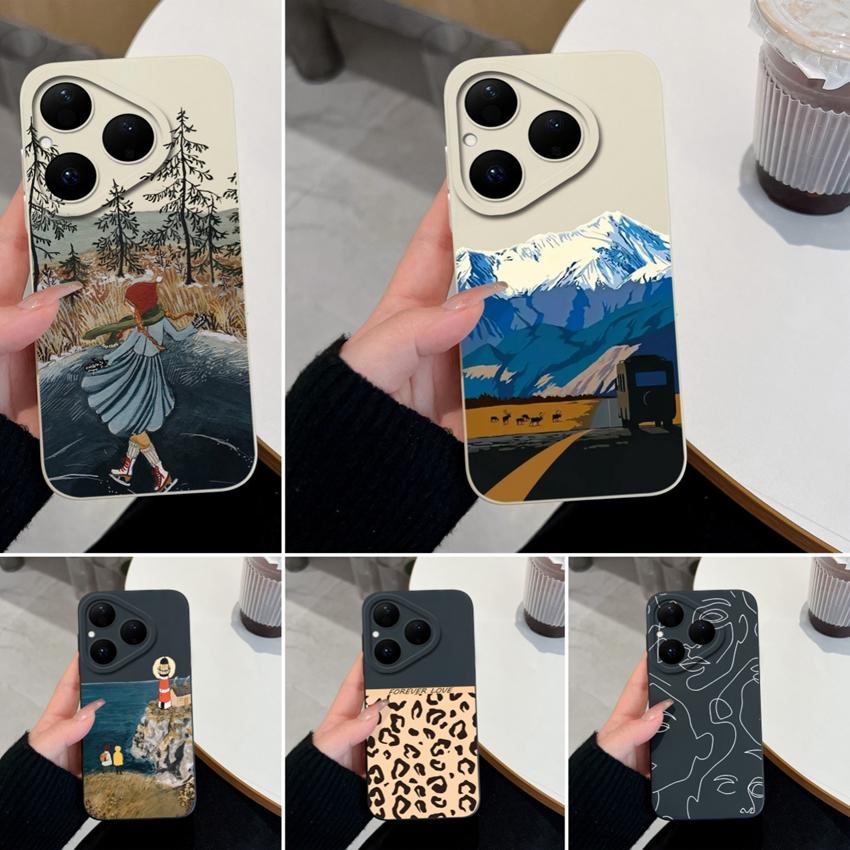 Case For Huawei Nova 4E 5T Y90 Y61 Y70 6 7 8 9 SE Y72 Pura 80 Pro Beautiful High Mountain Phone Casing Shockproof Silicone Soft Cover For Huawei Shell