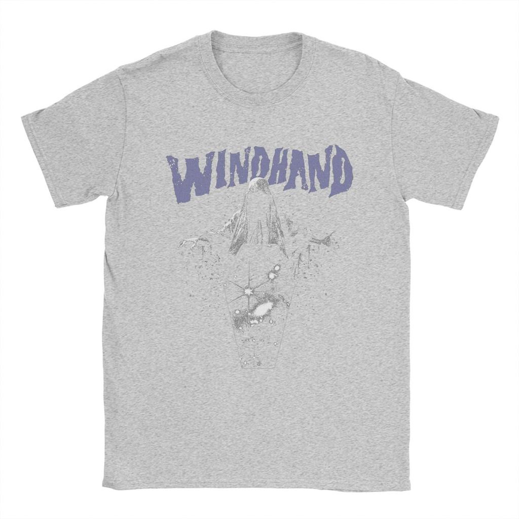 Windhand T Shirts for Men Pure Cotton Vintage T-Shirt Round Collar Tee Shirt Short Sleeve Clothing Printed