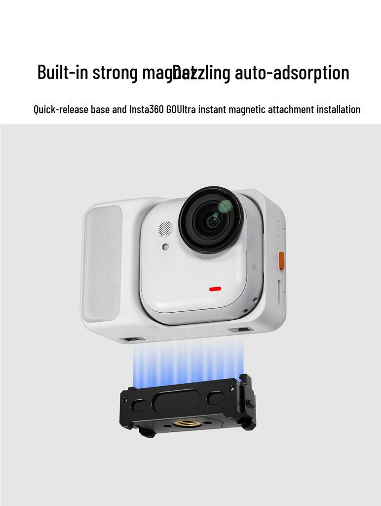 Insta360 GO Ultra Magnetic Quick-Release Metal Base & Dual-Interface Adapter.