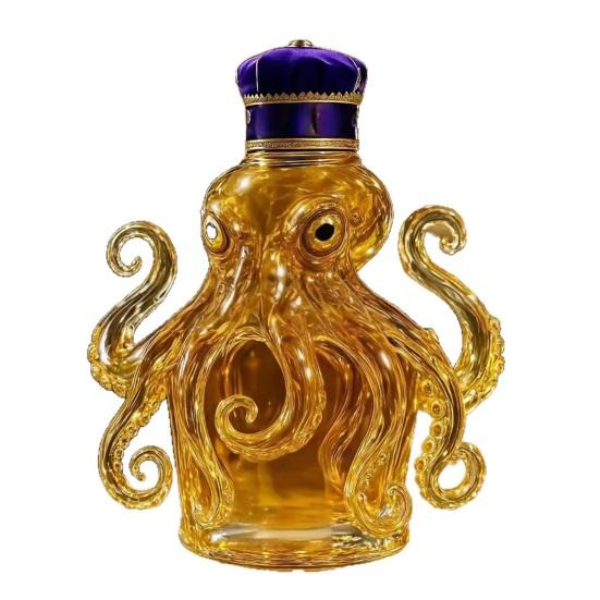 Octopus Glass Decanter Hand Blown Squid Shape Whiskey Bottle 3D Animal Liquor Dispenser