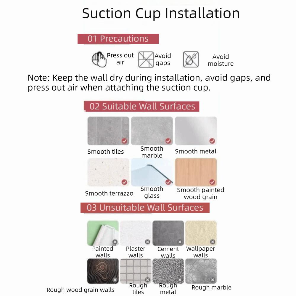 Space Saving Suction Cup Hair Dryer Holder Wall Mounted Blow Dryer Hanger for Home