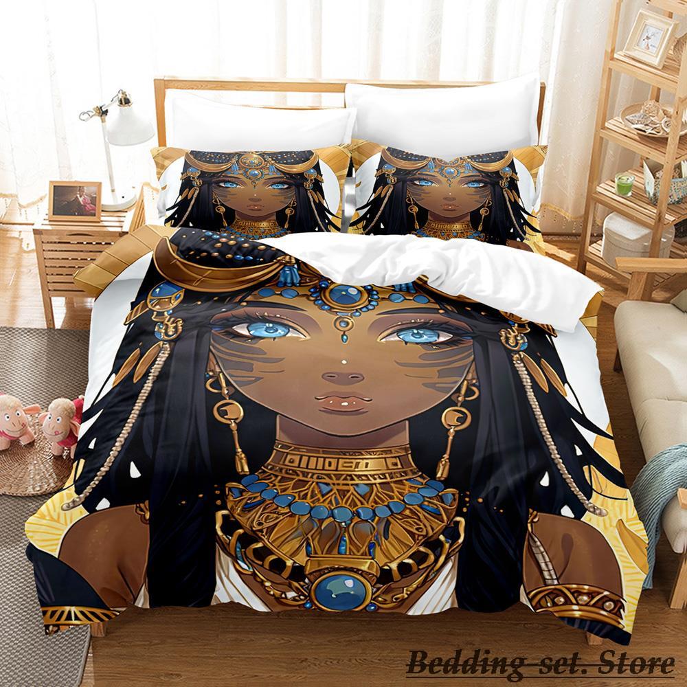 2023 Egypt Bedding Set Single Twin Full Queen King Size Bed Set Adult Kid Bedroom Duvetcover Sets Anime Parure De Lit Bed
