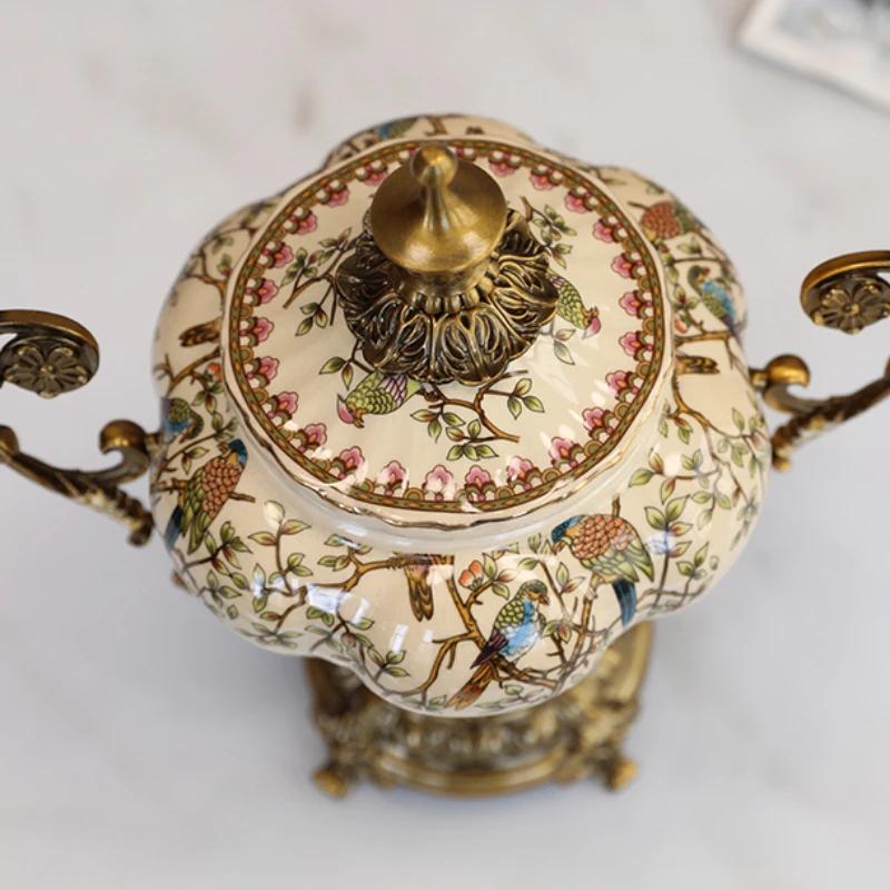 American Light Luxury Ceramic Painting Tank Creative Living Room Storage Bottles Personality Porch Jars Decoration Ornaments
