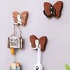 Double Hook Wood Butterfly Hook Thicken Hanging Key Holder Wall Storage Rack  Bedroom Organization