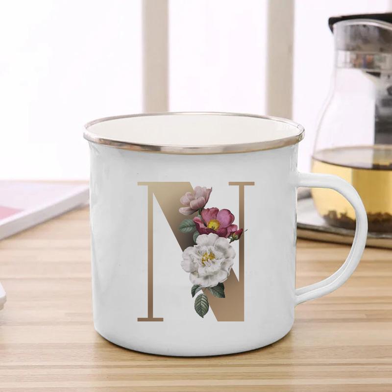 26 A To Z Initials Glod Letter Mugs Print Enamel Mug Coffee Cup Drinkware Personalized Gift Unusual Tea Cup Cupshe Custom Cups